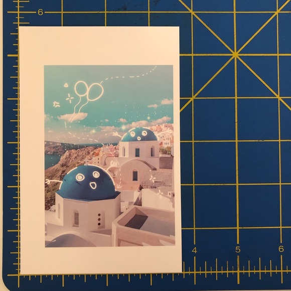 🌻10/$10🌻 Santorini Postcard Wall Deco Picture - Picture 2 of 5